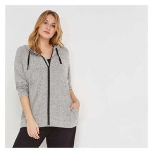 NWT Joe Fresh Gray Ribbed Soft Knit Hoodie